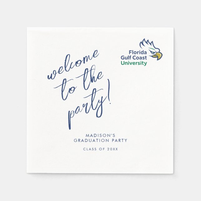 Florida Gulf Coast University Graduation Napkins (Front)