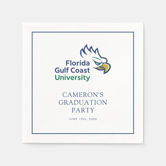 Florida Gulf Coast University Graduation Napkins (Front)