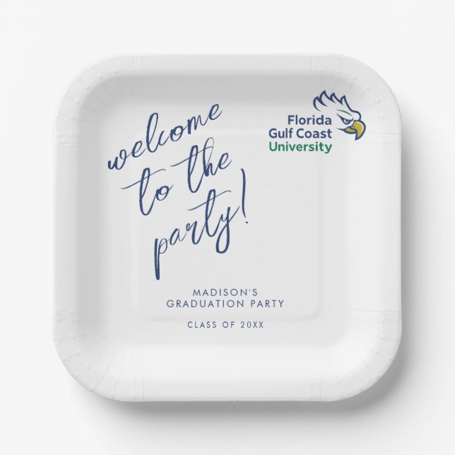 Florida Gulf Coast University Graduation Paper Plates (Front)