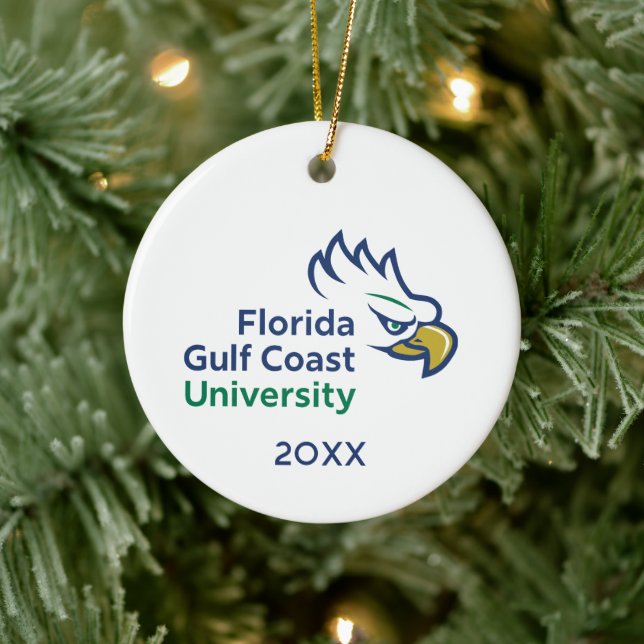 Florida Gulf Coast University Holiday Ceramic Ornament (Tree)