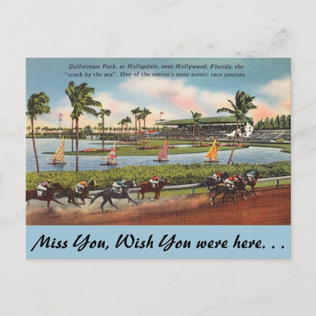 Florida, Hallendale, Gulfstream Park Postcard (Front)
