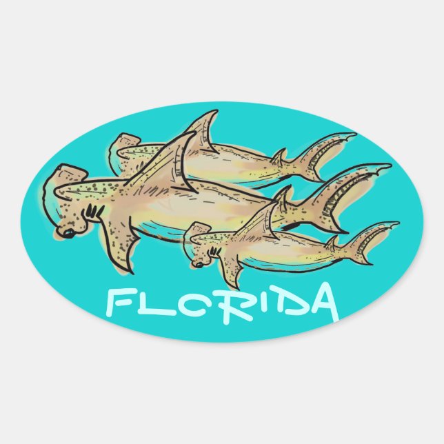 Florida hammerhead sharks sticker (Front)
