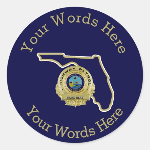 Florida Highway Patrol Custom Classic Round Sticker