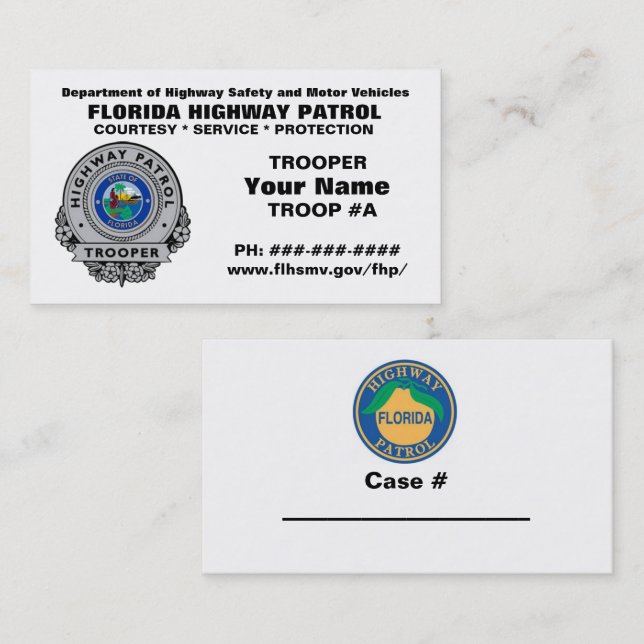 Florida Highway Patrol FHP Business Card | Zazzle