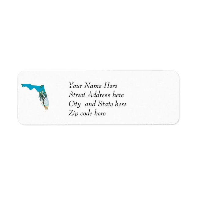 FLORIDA Home  Beach Ocean Palm Tree Filled Label (Front)