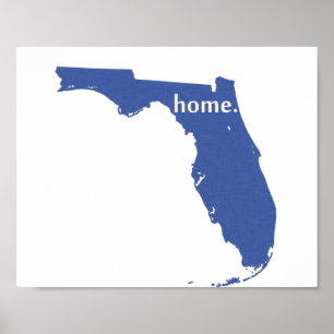 Florida Home blue Poster