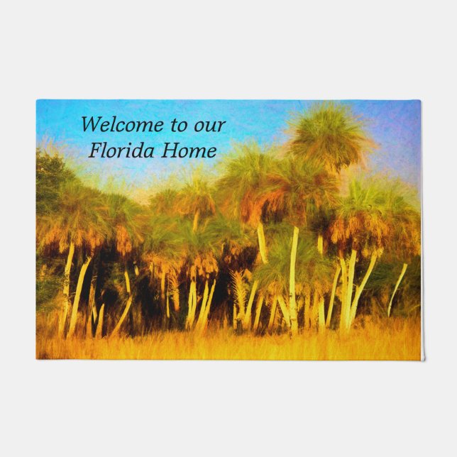 Florida Home Doormat with Palm Trees (Front)
