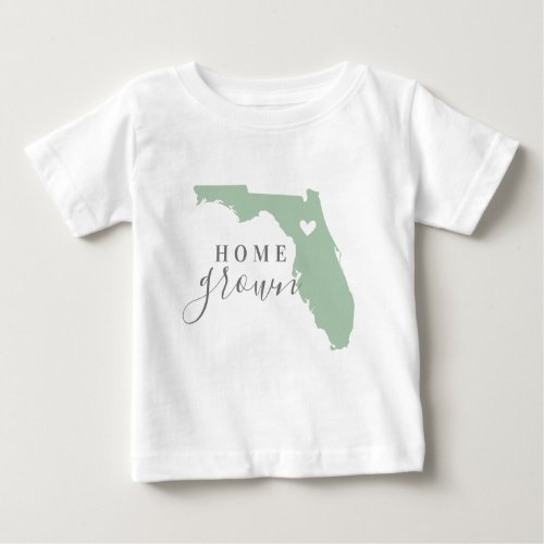 Florida Home Grown  Editable Colors State Map Baby T_Shirt