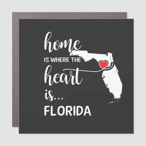 Florida home is where the heart is car magnet