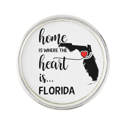Florida home is where the heart is lapel pin