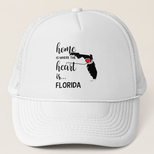 Florida home is where the heart is trucker hat (Front)