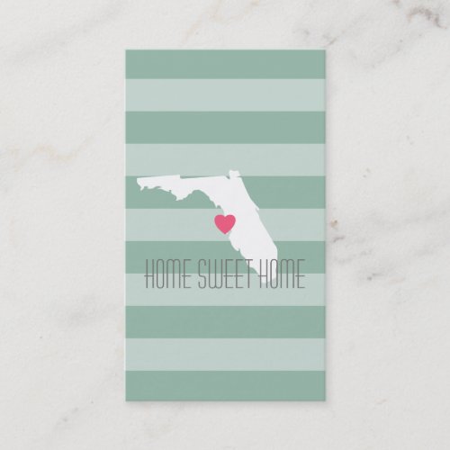 Florida Home State Love with Custom Heart Business Card