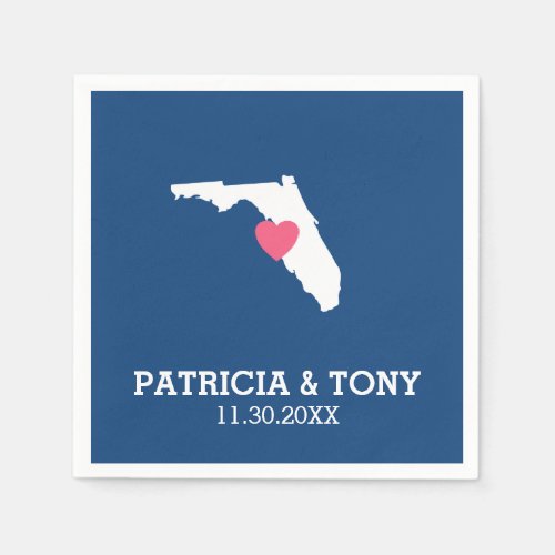 Florida Home State Love with Optional Heart Paper Napkins