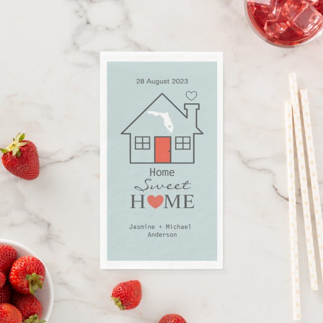 Florida Home Sweet Home Personalized  Paper Guest Towels (Insitu)