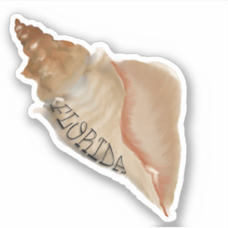 Florida Horse Conch Shell Sticker