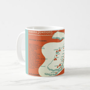 Florida Howard Johnson's Map Postcard Mug