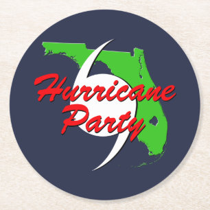 Florida Hurricane Party Your Colors Round Paper Coaster