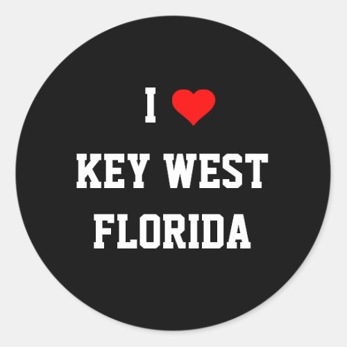 FLORIDA I Love Key West Florida Classic Round Sticker