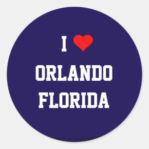 FLORIDA: I Love Orlando, Florida Classic Round Sticker