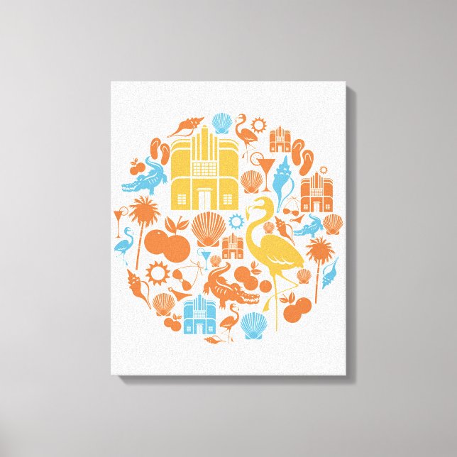 Florida Icons Canvas Print (Front)