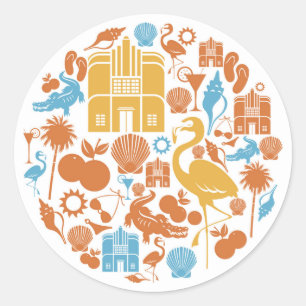 Florida Icons Classic Round Sticker
