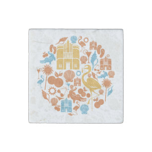 Florida Icons Stone Magnet