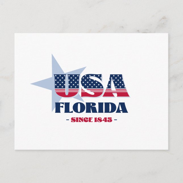 Florida in Red, White, and Blue Postcard (Front)
