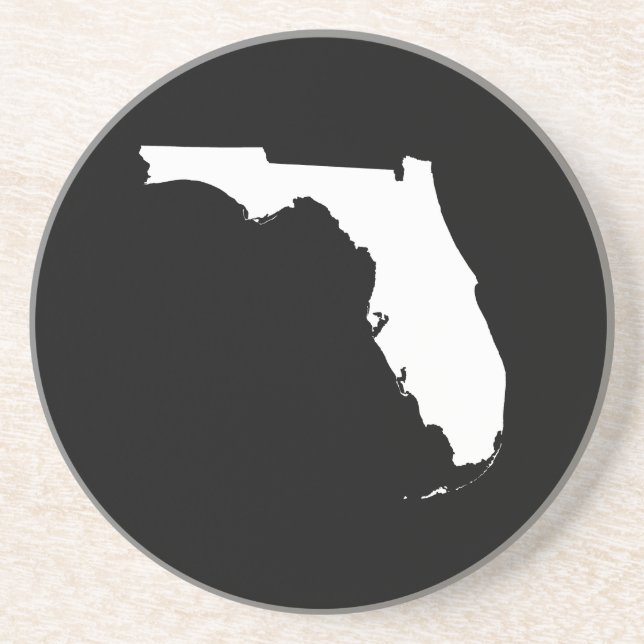 Florida in White and Black Drink Coaster (Front)