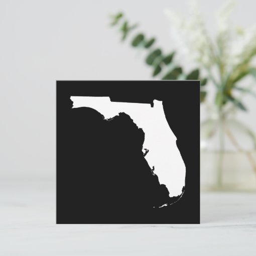 Florida in White and Black Invitation | Zazzle