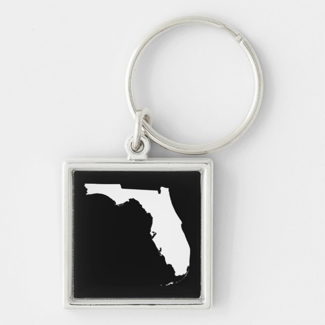 Florida in White and Black Keychain (Front)
