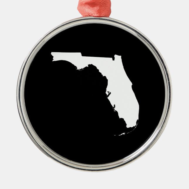 Florida in White and Black Metal Ornament (Front)