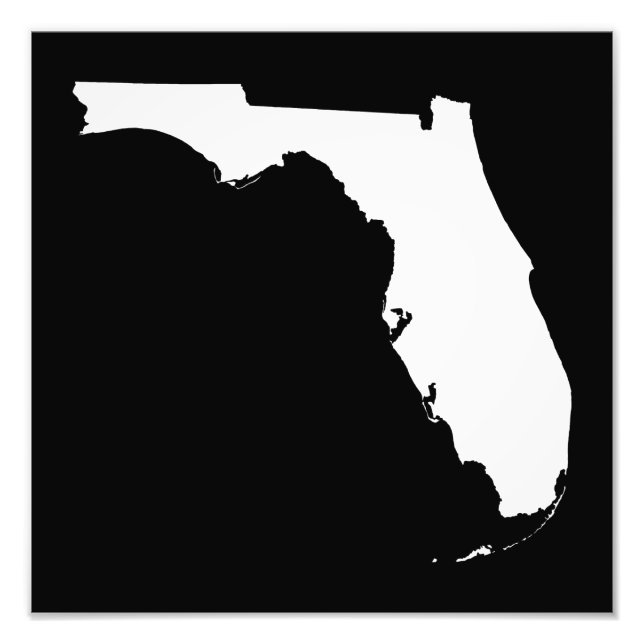 Florida in White and Black Photo Print (Front)