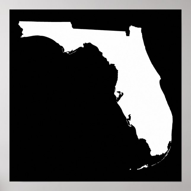 Florida in White and Black Poster (Front)