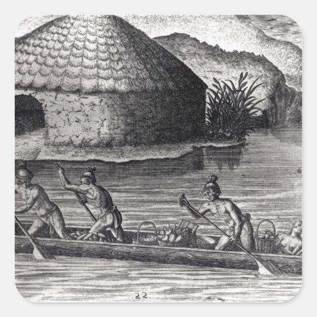 Florida Indians Storing their Crops Square Sticker (Front)