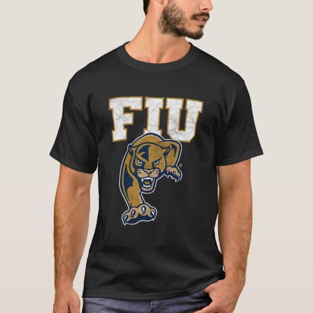 Florida International Fiu Panthers Distressed Prim T-Shirt (Front)