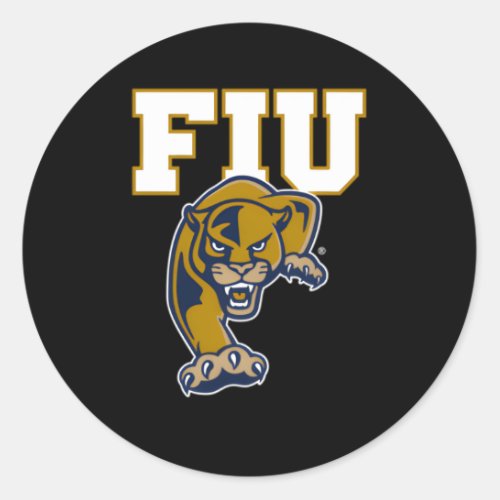 Florida International Golden Panthers Left Chest I Classic Round Sticker