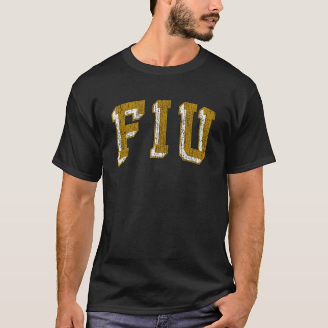 Florida International Golden Panthers Retro Arch N T-Shirt (Front)