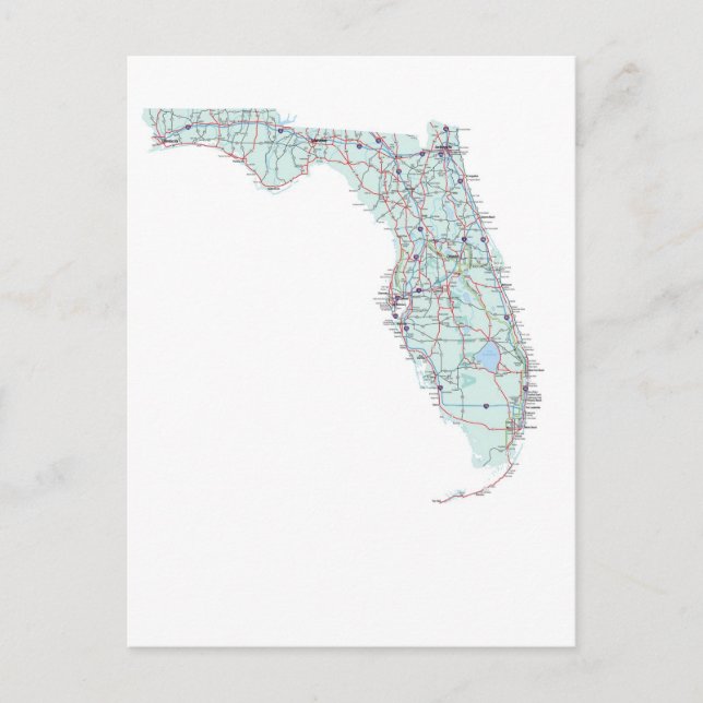 Florida Interstate Map Postcard (Front)