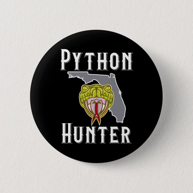 Florida Invasive Pythons Hunting  Button (Front)