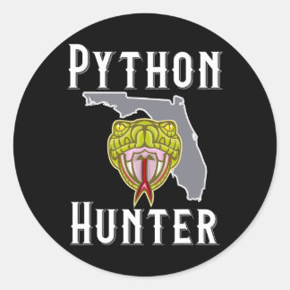 Florida Invasive Pythons Hunting  Classic Round Sticker