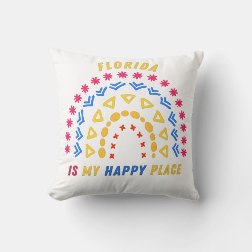 Florida is my happy place throw pillow