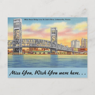 Florida, Jacksonville, Main St. Bridge Postcard
