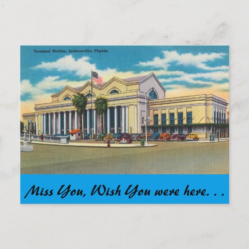 Florida Jacksonville Terminal Station Postcard