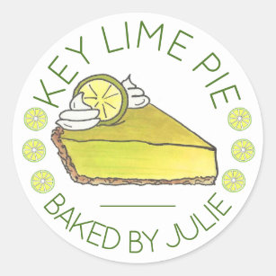 Florida Key Lime Pie Slice Baked By Homemade Classic Round Sticker
