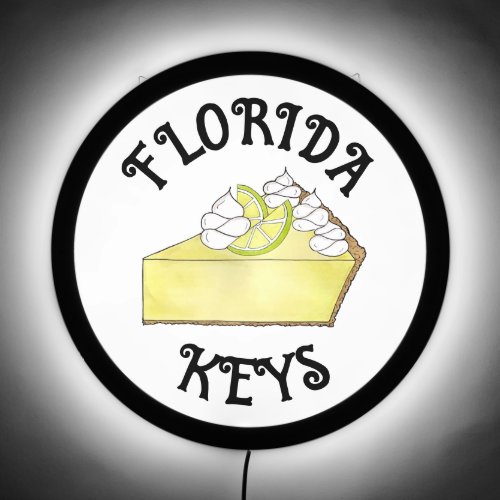 Florida Key Lime Pie Slice Dessert FL Foodie Keys LED Sign