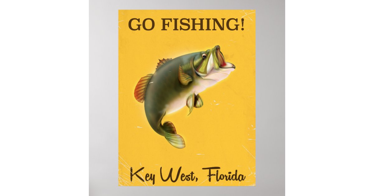 Florida Key West vintage fishing poster