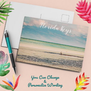 Florida Keys Bahia Honda Pelican Beach Scene Postcard