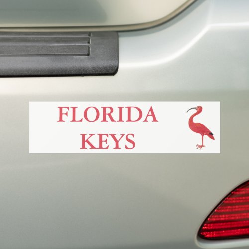 FLORIDA KEYS  Flamingo Bumper Sticker