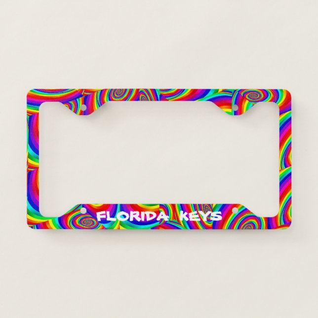 Florida Keys Fractal  License Plate Frame (Front)