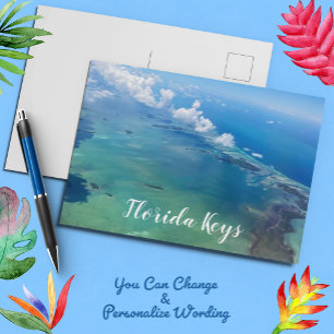 Florida Keys Key West Aerial Island View Postcard